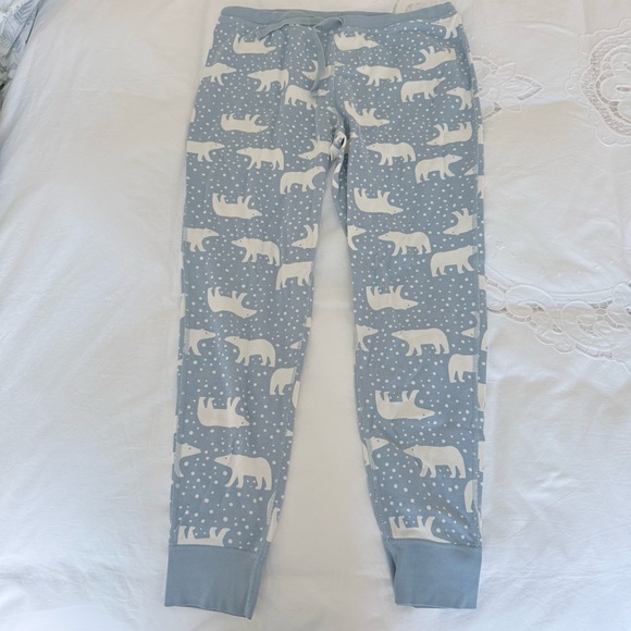 Hanna Andersson Pajama Pants Organic Cotton Blue White Polar Bear Print Size L - Picture 3 of 9
